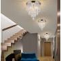 Riomasee Mini Chandelier Flush Mount Crystal Ceiling Light 3 Lights Modern Chrome Crystal Light Fixtures for Bedroom,Hallway,Closet,Girls Room,Kitchen