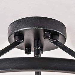 Maxax-Semi Flush Mount Ceiling Light (Antique Black 3 Lights)