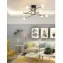 Sputnik Chandelier Mid Century Modern Nordic E26 LED Pendant Lighting Edison 4/6/8 Lights Chandeliers Ceiling Light Fixture Black Light for Living Room,Kitchen,Bedroom,Dining Room