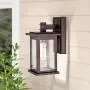 MICSIU Outdoor Wall Mount Light Fixture Exterior Sconces 1 Lighting Lantern Oil Rubbed Bronze Finish with Clear Seedy Glass (Oil Rubbed Bronze 2 Pack)