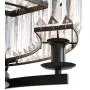 NOXARTE Round Crystal Chandelier Vintage LED Dimmable Hanging Ceiling Light with Adjustable Chain for Dining Room Bedroom Farmhouse Black