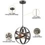 Truelite Industrial Metal Spherical Pendant Displays Changeable Hanging Lighting Fixture