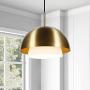 Modern Brass and White Frosted Glass Pendant Light for Kitchen, Dining Room, Living Room, Foyer