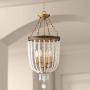 Ava Warm Brass Foyer Pendant Chandelier 14'' Wide Clear Crystal 4-Light Fixture for Dining Room House Foyer Kitchen Island Entryway Bedroom - Barnes and Ivy