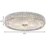 LITFAD Crystal Drum Flush Mount Lamp Contemporary Multi-Head Flush Mount Ceiling Light Modern Luxury LED Ceiling Lamp Chandelier in Chrome for Bedroom Dining Room Hotel Foyer Entry - 23.5'' W
