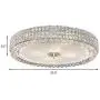 LITFAD Crystal Drum Flush Mount Lamp Contemporary Multi-Head Flush Mount Ceiling Light Modern Luxury LED Ceiling Lamp Chandelier in Chrome for Bedroom Dining Room Hotel Foyer Entry - 23.5'' W