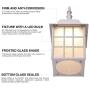 CO-Z White Exterior Light Fixtures Wall Mount, White Porch Light Outdoor Wall Lantern with LED Bulb, Outdoor Wall Light with Matte White Finish & Housing Plus Frosted Glass, ETL Certificated.