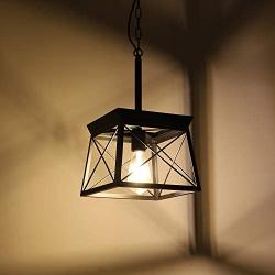 HMVPL Farmhouse Hanging Light, Industrial Pendant Lighting Fixtures Swag Chandeliers Ceiling Lamp for Kitchen Island Dining Room Bedroom Foyer Hallway Front Door