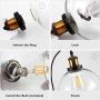 Pendant Light Glass Ceiling Pendant Lamp Glass Hanging Lamp with Adjustable Cord for Kitchen Dining Living Room Bedrooms or Office Space