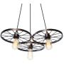 Rustic Industrial 3-Light Pendant Lighting,Oil Rubbed Bronze Vintage Hanging Ceiling Light Fixtures,Vintage Wheel Farmhouse Chandelier E26 for Kitchen Island Dining Room Bedroom Living Room Restaurant