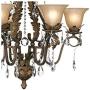 Iron Leaf Roman Bronze Chandelier 29'' Wide Crystal Cream Glass Shade 6-Light Fixture for Dining Room House Foyer Kitchen Island Entryway Bedroom Living Room - Regency Hill