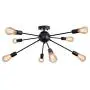 KOSTOMO 8-Light Sputnik Chandelier Black Ceiling Light Rustic Flush Mount Kitchen Lighting Modern Lamp Fixtures for Bathroom Dining Room Bedroom Hallway （8C Lights-Black）