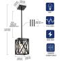 TODOLUZ 1-Light Farmhouse Pendant Light Black Cage Hanging Ceiling Lights with Clear Glass Shade for Kitchen Hallway Dining Room Foyer Bedroom