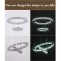 KAI Crystal Chandelier Island Pendant Light Contemporary Not Dimmable LED Lamp with 6000K 36W 4320LM Adjustable Height Chrome 2 Rings Modern Flush Mount Ceiling Lighting for Dining Room Lobby,1 Pack
