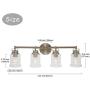 VINLUZ 4-Lights Farmhouse Bathroom Vanity Light Brushed Nickel Modern Wall Lighting with Clear Glass Shade Over Mirror, Modern Wall Sconce Light Fixtures for Living Room Bedroom Dining Room Hallway