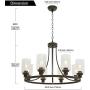 MELUCEE 8 Lights Large Farmhouse Chandelier Wagon Wheel, Industrial Island Lights for Kitchen Oil Rubbed Bronze Finish, Dining Room Lighting Fixtures Hanging