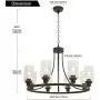 MELUCEE 8 Lights Large Farmhouse Chandelier Wagon Wheel, Industrial Island Lights for Kitchen Oil Rubbed Bronze Finish, Dining Room Lighting Fixtures Hanging