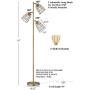 Modern Floor Lamp for Living Room Bright Lighting Tall Stand Up Lamp Farmhouse Rustic Industrial Brown Brass Tree Floor Lamps for Bedrooms, Office with Reading Light Standing Lamp