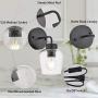 TeHenoo Plug in Wall Lamp with Seeded Glass,Retro Industrial Wall Sconce Light with on/Off Switch for Living Room,Bedroom,Bar,E26 Base