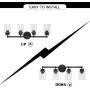VINLUZ Farmhouse 4-Lights Bathroom Vanity Light Black Modern Wall Lighting with Clear Glass Shade Over Mirror, Industrial Wall Light Fixtures Sconce for Living Room Bedroom Dining Room Hallway