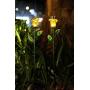 Joyathome Flower Solar Stake Lights Outdoor,2 Pack Solar Powered Metal Stake with Yellow Glass Lily Flower Decorative Lights, Waterproof Warm White LED Garden Lights for Backyard,Lawn