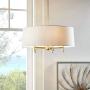 Hampton Hill MPS150-0067 Presidio 5 Modern Chandeliers-Metal, Fabric Shade Pendant Ligthing Lamp Ceiling Dining Lighting Fixtures Hanging, 24'' Wide, White/Gold
