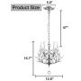 SEOL-LIGHT Vintage Crystal Branch Ceiling Pendant Hanging Light Chandeliers Flush Mounted Fixture with 3 Lights Sliver Grey