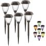 BOOTYLIGHT Solar Lights Outdoor 6Pack Solar Pathway Lights with 7 Color Changing Waterproof Landscape Colorful Lighting for Lawn Yard Walkway