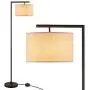 LED Modern Floor Lamp, Anbomo Standing Accent Light,Tall Pole Lamp with Hanging Drum Shade for Living Room, Bedrooms, Office