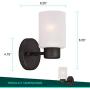 Wall Decor Light Fixture Bathroom Vanity, Living Room Decor, Modern Home Decor, Bathroom Light fixtures, Pack of 2, Oil Rubbed Bronze Finish and Frosted Seeded Glass,