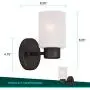 Wall Decor Light Fixture Bathroom Vanity, Living Room Decor, Modern Home Decor, Bathroom Light fixtures, Pack of 2, Oil Rubbed Bronze Finish and Frosted Seeded Glass,