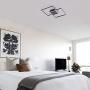 Helych Modern Ceiling Light LED 2 Squares Ceiling Lights Flush Mount Ceiling Lamp 27W Warm White 3000K Ceiling Lighting for Kitchen Bedroom Hallway Entry Dining Room Black