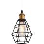UOFUS Pendant Light Fixture Chandelier Lighting Indoor Black Basket Cage Hanging Ceiling Lamp for Kitchen Island Dining Room Bar