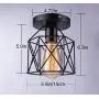 Licperron Semi-Flush Mount Ceiling Light E26 E27 Retro Black Industrial Ceiling Light Fixture for Porch Hallway Kitchen Farmhouse Lighting 2 Pack