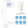 Escolite LED Floor Lamps, Modern Floor Lamp, Classic Standing Lamp Tall Lamp Reading Standing Light with Hanging LampShade Minimalist Bedside Floor Lamps for Living Room Bedroom Office with LED Bulb