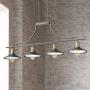 Emile Oiled Rubbed Bronze Large Linear Island Pendant Chandelier 43 1/2'' Wide Farmhouse Industrial Rustic LED 4-Light Fixture for Kitchen Island Dining Room - Franklin Iron Works
