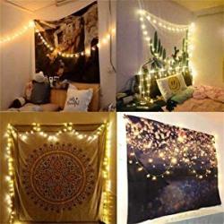 Christmas Light 66Ft 200LEDs Waterproof Copper Wire Starry String Fairy Lights Bendable and Flexible Perfect DIY for Bedroom|Tapestry|Wedding|Party|Christmas|Indoor|Outdoor Wall Decor-Warm White