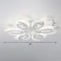 LITFAD Nordic Style Ultra Thin Semi Flushmount Ceiling Light Fixture Chandelier 6 Lights 48W Modern Acrylic LED Ceiling Lamp with White Metal Canopy for Living Room Bedroom Restaurant - White Light