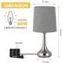 Bedside Table Lamps Set of 2 Small Modern Desk Lamp Classic Nightstand Table Light Set with Gray Fabric Shade and Silver Metal Base for Bedroom, Living Room, Office, Coffee Table, Great Gift Bedside Table Lamps Set of 2 Small Modern Desk Lamp Classic Nightstand Table Light Set with Gray Fabric Shade and Silver Metal Base for Bedroom, Living Room, Office, Coffee Table, Great Gift