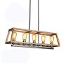 LEDMO 60W Kitchen Island Lighting Farmhouse Chandelier, Wooden Metal Industrial Dining Room Chandelier, Five dimmable E26 Bulbs