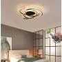 BINB LED Ceiling Light,Dimmable Dining Room Bedroom Fixtures,Remote Control Changing Color Ceiling Lamps, Modern Living Room Flush Mount Acrylic Chic Chandelier Lighting,Black,22'' BINB LED Ceiling Light,Dimmable Dining Room Bedroom Fixtures,Remote Control Changing Color Ceiling Lamps, Modern Living Room Flush Mount Acrylic Chic Chandelier Lighting,Black,22''