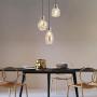 SAM Vintage Kitchen Chandelier, 3-Lights Island Cognac Glass Cluster Pendant Chandelier Antique, Antique Black Finish Ceiling Lights for Dining Room, Cafe, Bar