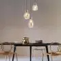 SAM Vintage Kitchen Chandelier, 3-Lights Island Cognac Glass Cluster Pendant Chandelier Antique, Antique Black Finish Ceiling Lights for Dining Room, Cafe, Bar