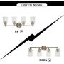 VINLUZ 4-Lights Farmhouse Bathroom Vanity Light Brushed Nickel Modern Wall Lighting with Clear Glass Shade Over Mirror, Modern Wall Sconce Light Fixtures for Living Room Bedroom Dining Room Hallway