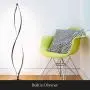 Brightech Twist - Modern LED Spiral Floor Lamp for Living Room Bright Lighting - Built in Dimmer for Bedroom Ambience Or TV Soft Light - Futuristic Indoor Pole Lamp for Offices - Black