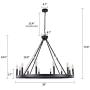 Wellmet 12-Light Black Wagon Wheel Chandelier Diam 38 inch, Farmhouse Industrial Country Style Large Round Pendant Light Fixture for Dining Room, Kitchen Island