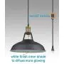 CLAXY Industrial Plug-in Barn Pendant Lighting Black Farmhouse Pendant Light with On/Off Switch 118 Inch Cord