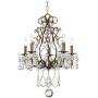 Jolie Bronze Chandelier 19 1/2'' Wide Crystal Beaded 5-Light Fixture for Dining Room House Foyer Kitchen Island Entryway Bedroom Living Room - Vienna Full Spectrum