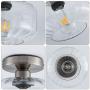 Aurora Modern Glass Ceiling Light Fixture Semi-Flush Fixture with Clear Textured Glass Shade,Glass Ceiling Lamp,for Kitchen, Sink, Restaurant, Bar, Hallway, Passway,Satin Nickle