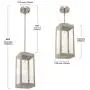 MELUCEE Outdoor Mini Pendant Lights for Porch 1-Light Brushed Nickel, Dining Room Light with Glass Modern Light Fixture Ceiling Hanging for Hallway Stairway Kitchen Island